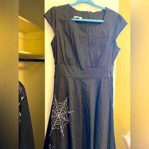 Goth/Punk Spiderweb Dress. Black w/ white details, size 2x.